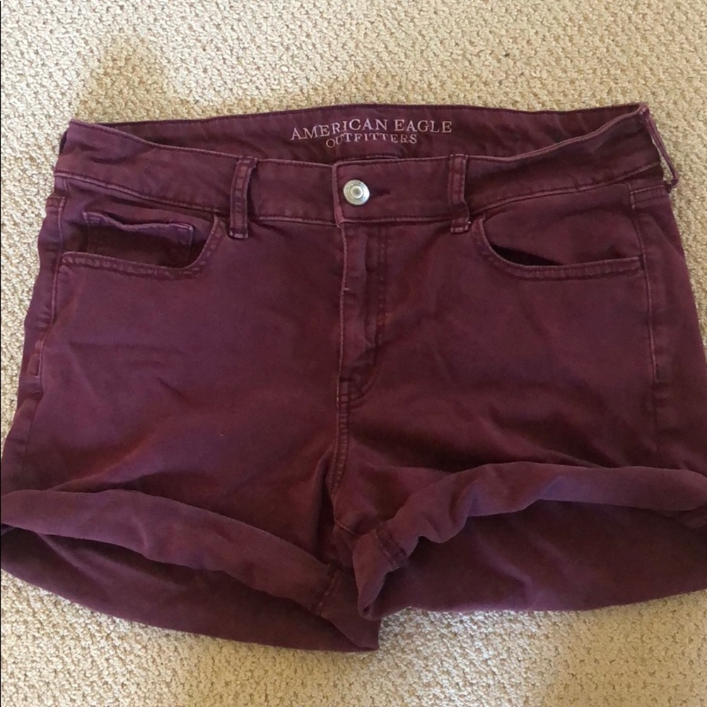 Maroon American Eagle shorts